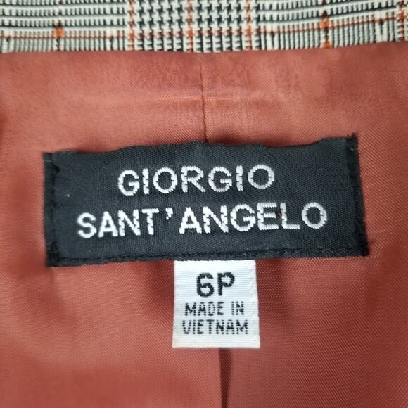 Giorgio Sant'Angelo Green Rust Tan Vintage 2 Piece Skirt Jacket Ruffle Hem 6 P - Picture 6 of 7